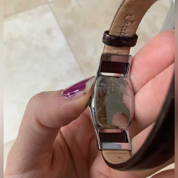 Vintage 90’S JESSICA Leather Brown Band Silver Wrist Watch Women’s BRAND NEW - Picture 7 of 16